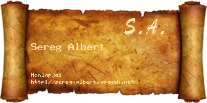 Sereg Albert névjegykártya